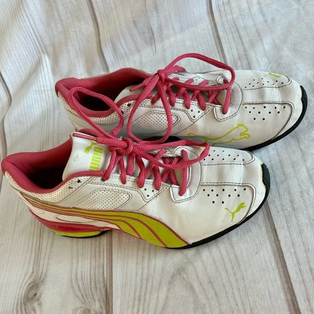 Vintage Puma Athletic lace up running sneakers Y2K Sporty lounge colorful 8​​ - Picture 6 of 11
